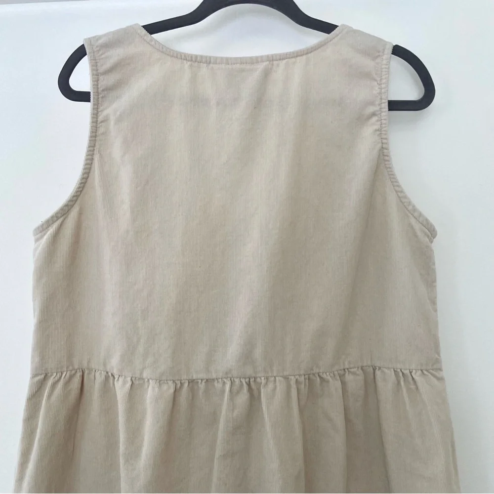 Vtg Two Twenty Jumper Overall Dress Size M Corduroy Cottagecore Prairie Country - Picture 7 of 11